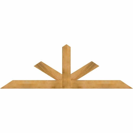 Ekena Millwork Saratoga Rough Sawn Timber Gable Bracket, Western Red Cedar, 96"W x 32"H x 4"D x 6"F, 8/12 Pitch GBW096X32X0406SAR00RWR